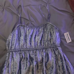 Old Navy Shiny Silver Dress